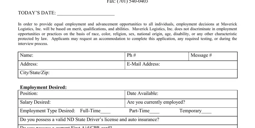 entering details in maverick applications part 1