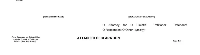 Filling in forms declaration stage 2