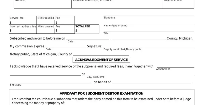 step 5 to entering details in michigan scao subpoena form form