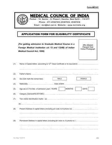 Mci Eligibility Application Form Preview