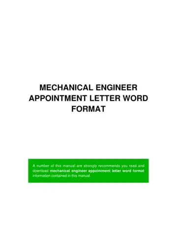 Mechanical Engineer Appointment Letter Form Preview