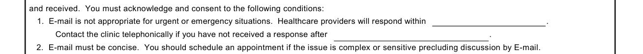 Medcom Form 756 example filled out, section II, conditions for use of e-mail