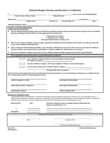 Medicaid Form 165 Preview