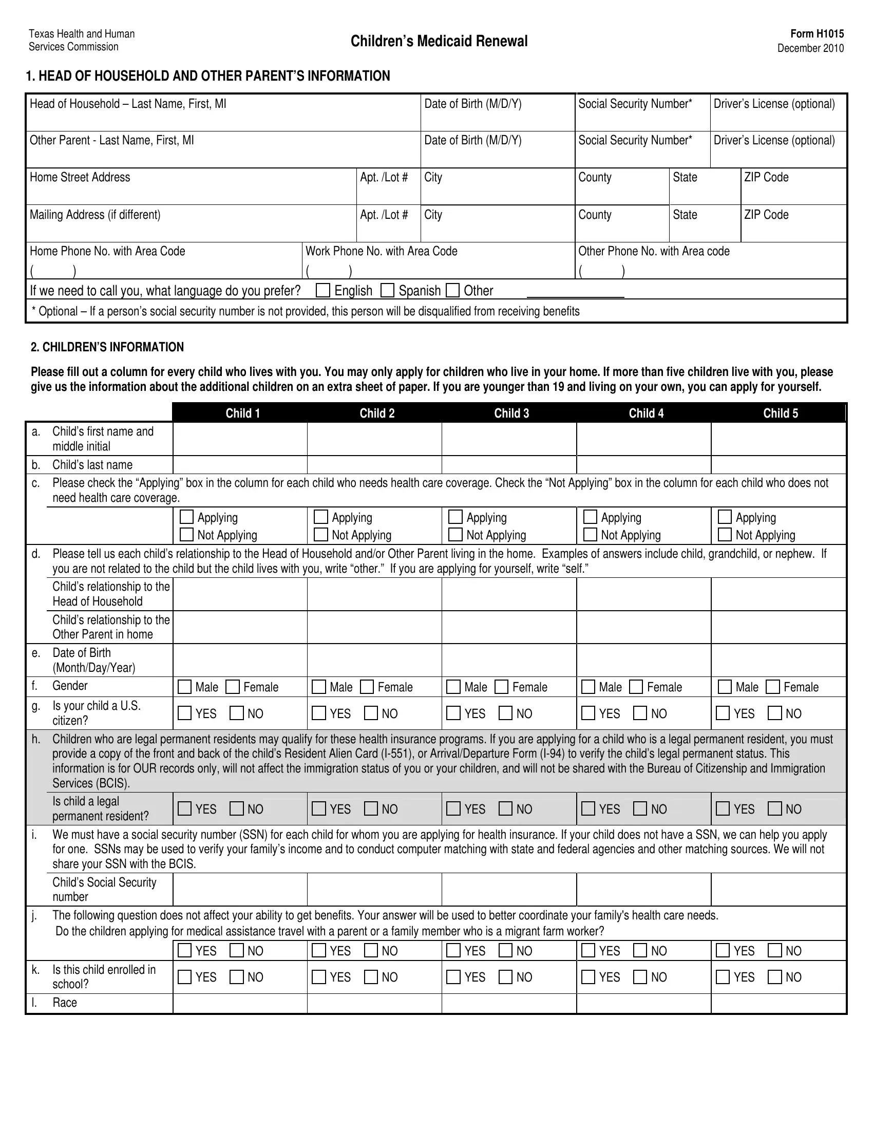 Medicaid Renewal Form Preview