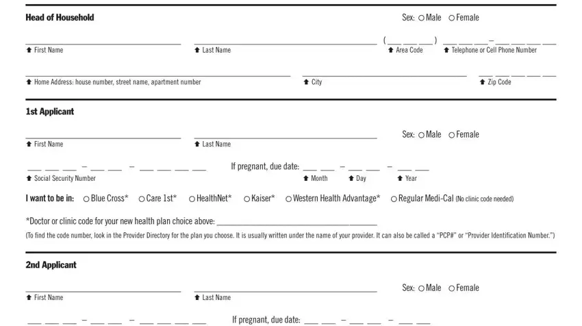 filling in medical choice form san diego step 1