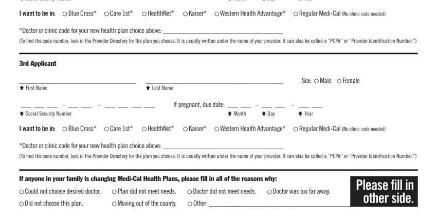 Filling in medical choice form san diego stage 2