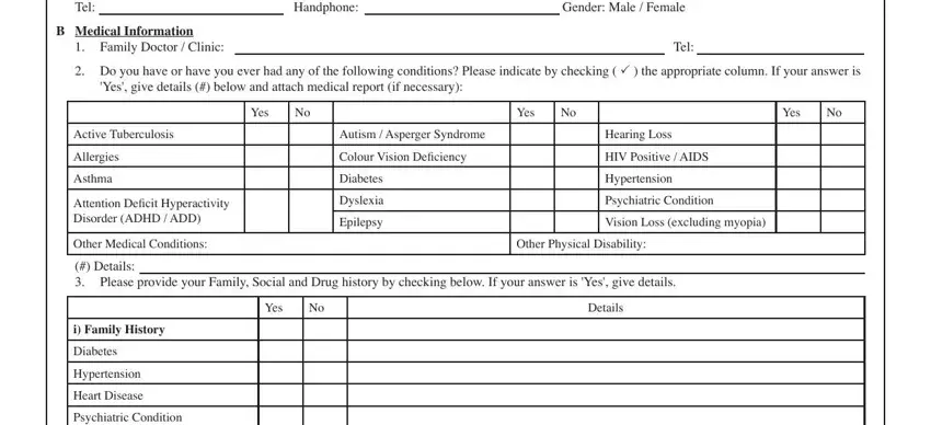 Filling in Medical Form Singapore part 2