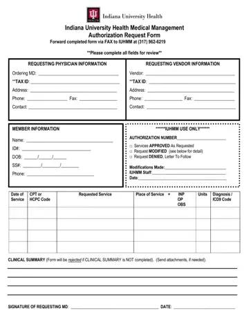 Medical Management Authorization Form Preview