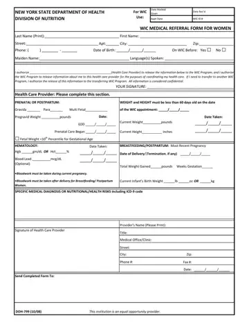 Medical Referral Form Preview