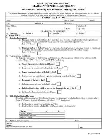 Medical Status Form Preview