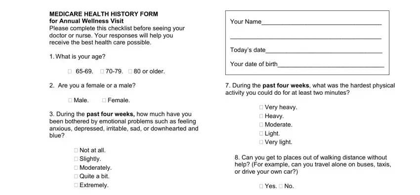 stage 1 to completing annual wellness visit form