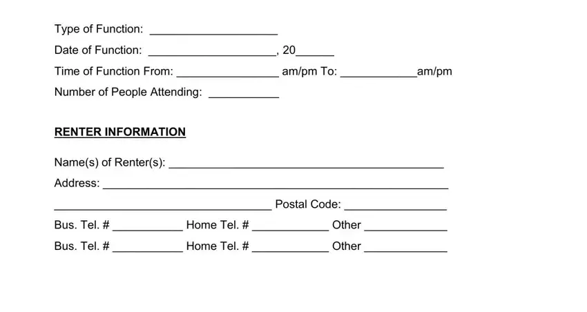 step 3 to completing contract templates for meeting room rental