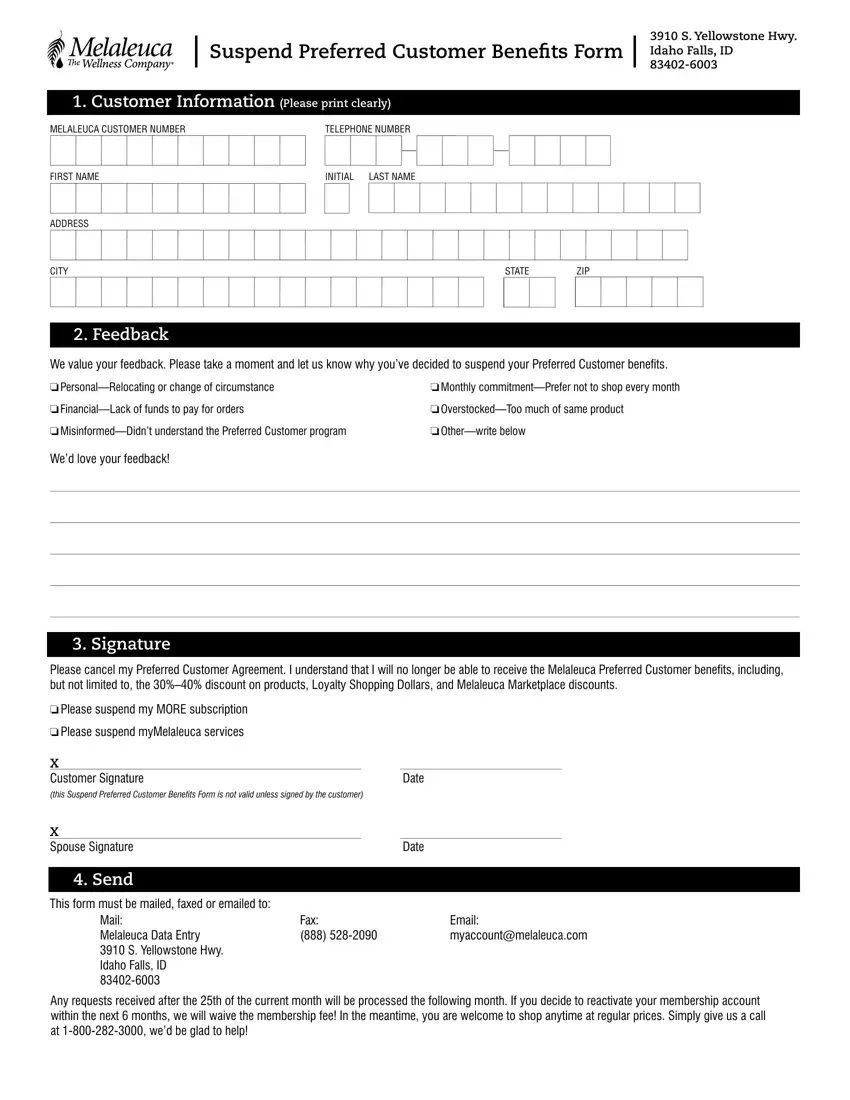 Melaleuca Cancellation Form first page preview