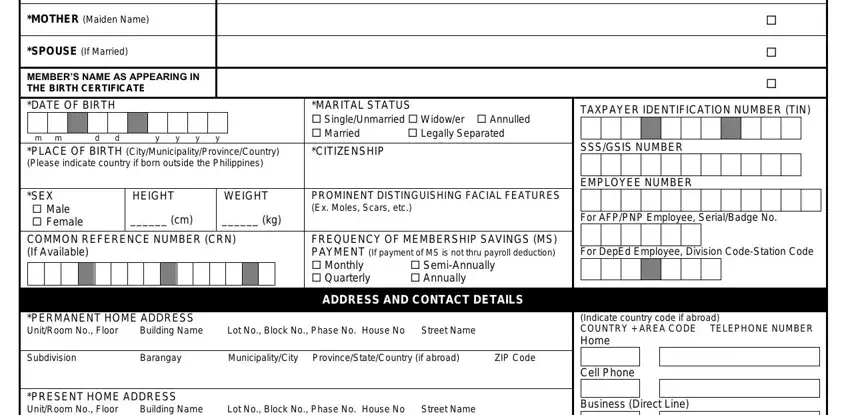 Entering details in pag ibig mdf form edit part 2