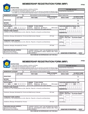 Member Register Form Preview