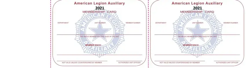 part 3 to entering details in american legion auxiliary national headquarter member data form