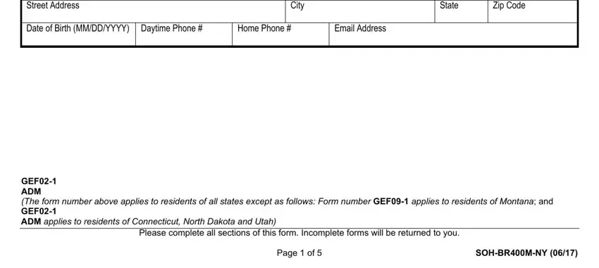 step 2 to filling out metlife eoi form