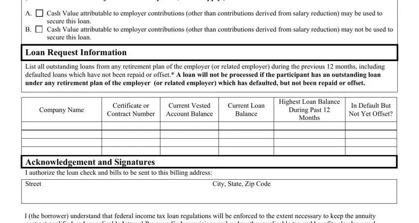 step 3 to entering details in metlife annuity loan forms