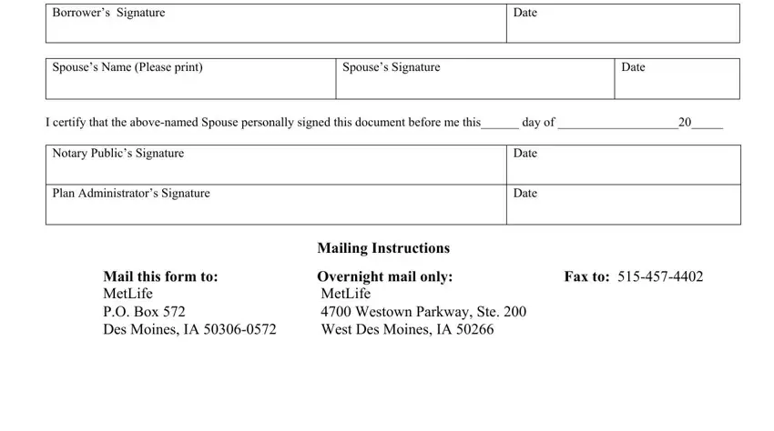 stage 5 to filling out metlife annuity loan forms