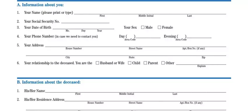 filling in metlife death claim form part 1