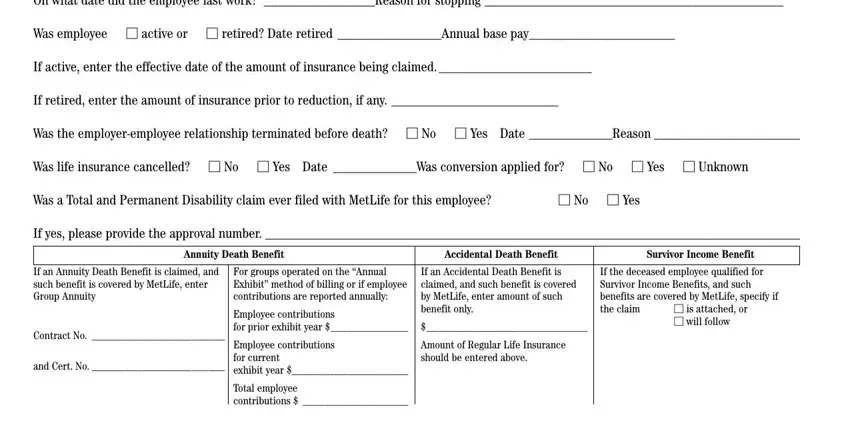 stage 5 to filling out metlife death claim form