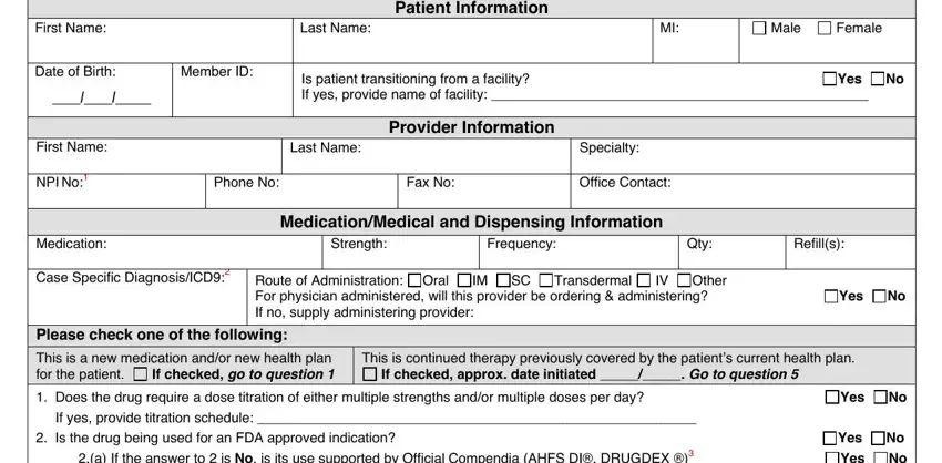 metroplus prior authorization request empty fields to fill in