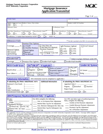 Mgic Form 71 70321 Preview