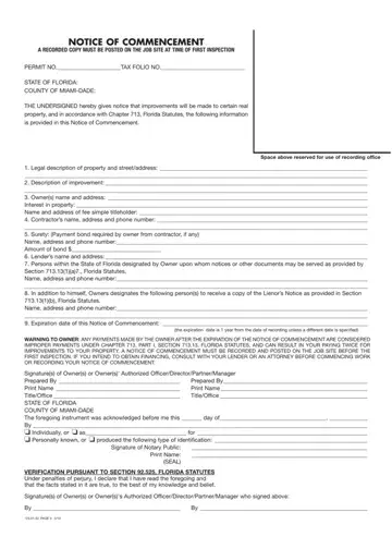 Miami Dade Notice Of Commencement Form Preview