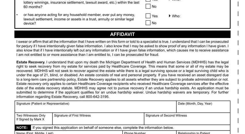 Finishing michigan medicaid application step 5