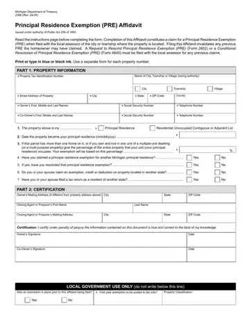 Michigan Form 2368 Preview