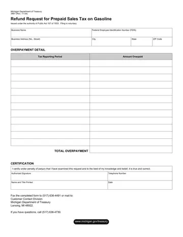 Michigan Form 3891 Preview