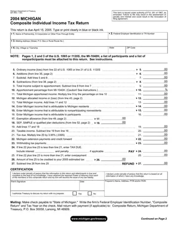 Michigan Form 807 Preview
