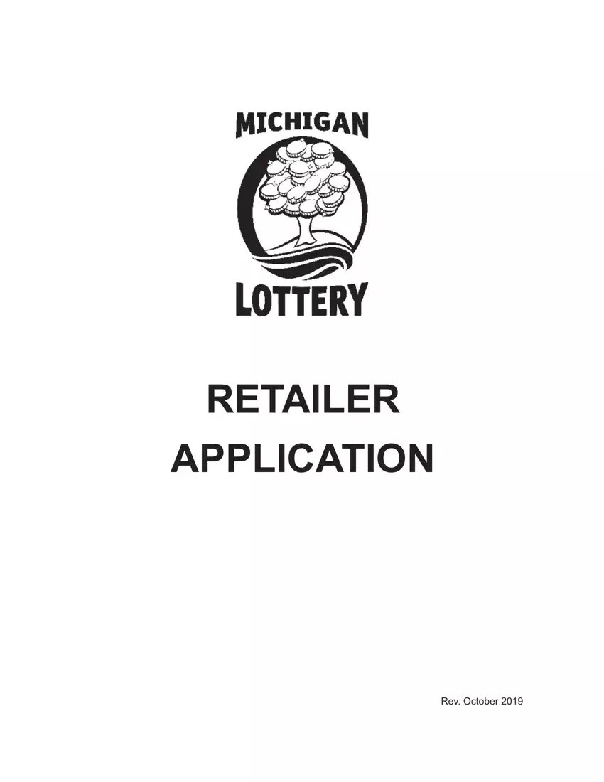 Michigan Lottery Form first page preview