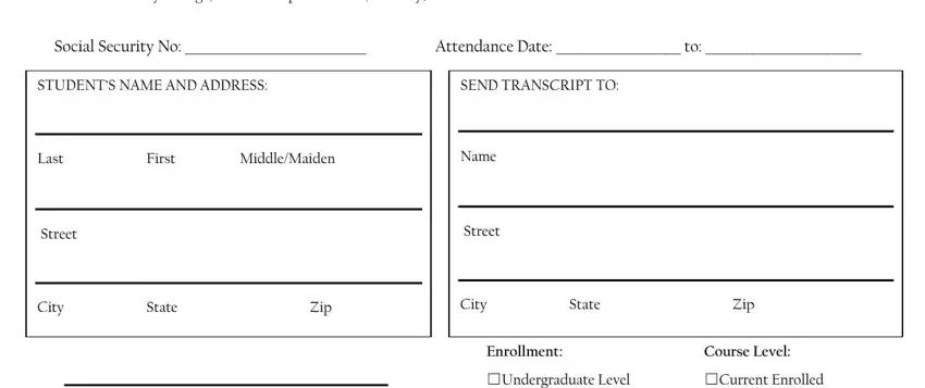 midway university transcript request empty fields to consider