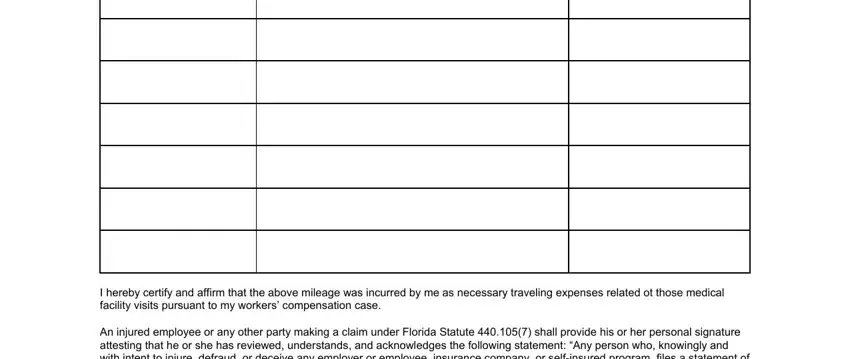 Finishing workers comp mileage form stage 2