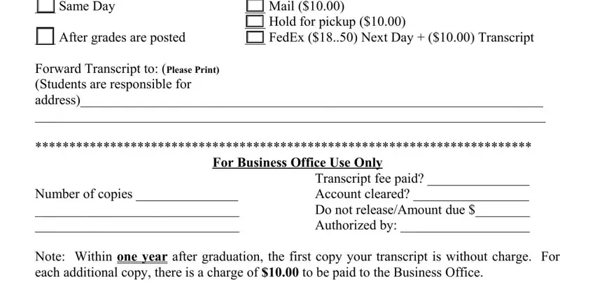 Completing miles college transcript request part 2