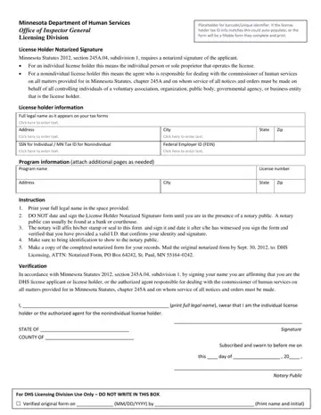 Minnesota Notarized Form Preview