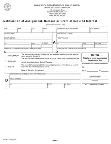 Minnesota Notification Of Assignment Form Preview