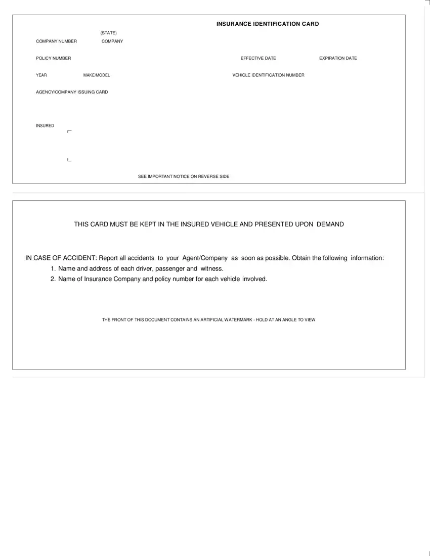 Auto Insurance Card Template Fill Out Printable PDF Forms Online