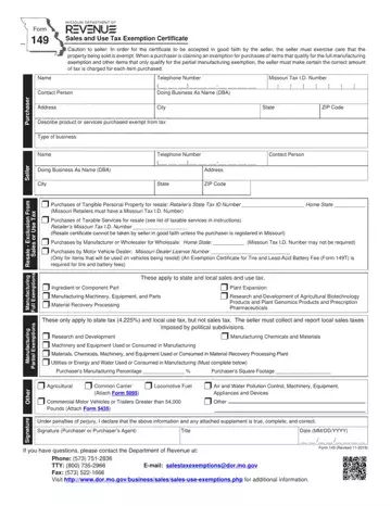 Missouri Form 149 Preview