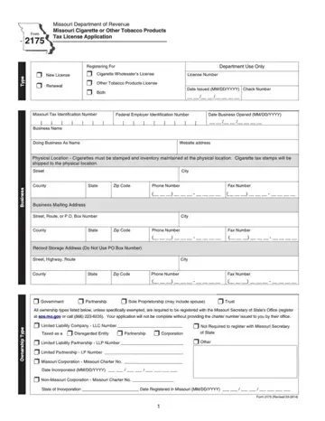 Missouri Form 2175 Preview