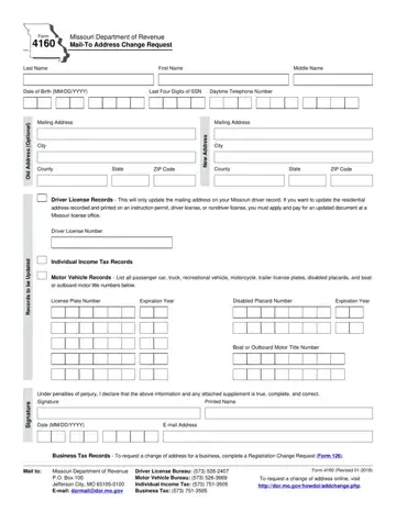 Missouri Form 4160 Preview