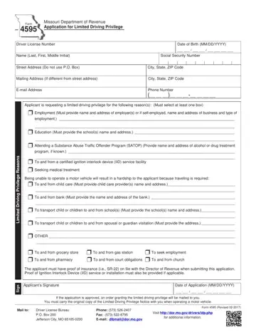Missouri Form 4595 Preview