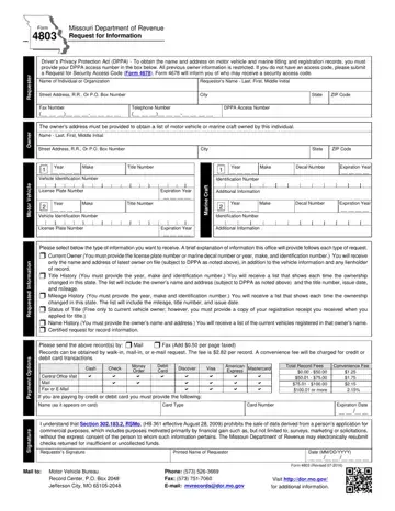 Missouri Form 4803 Preview
