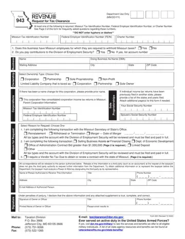 Missouri Form 943 Preview