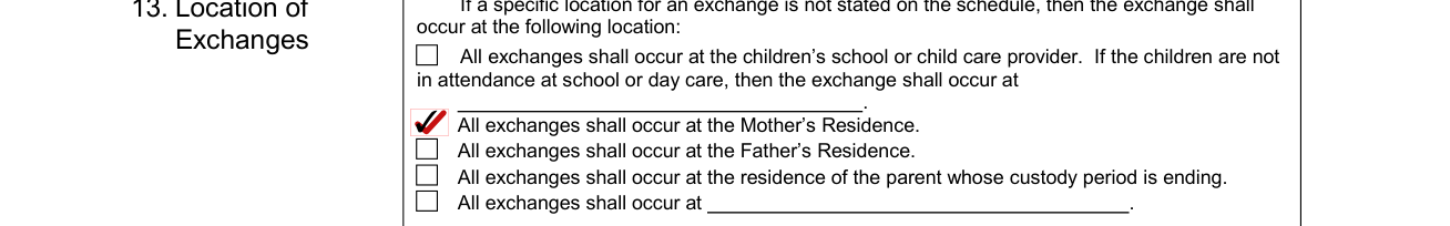 Form CCFC179 example filled out, location of Exchanges