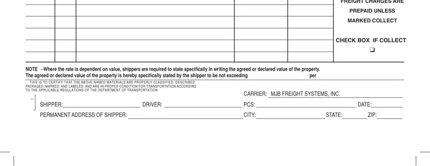 Completing CONSIGNEE stage 2