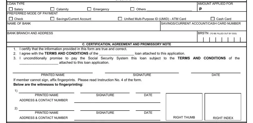 Filling out sss online loan application stage 2