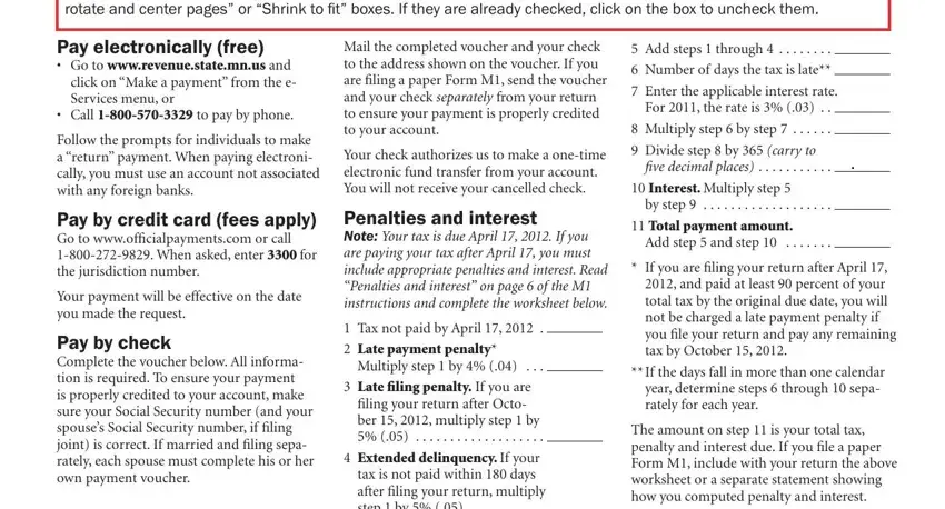 mn tax payment voucher fields to fill out