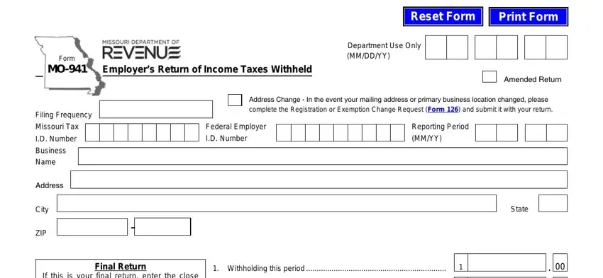 form mo 941 blanks to consider